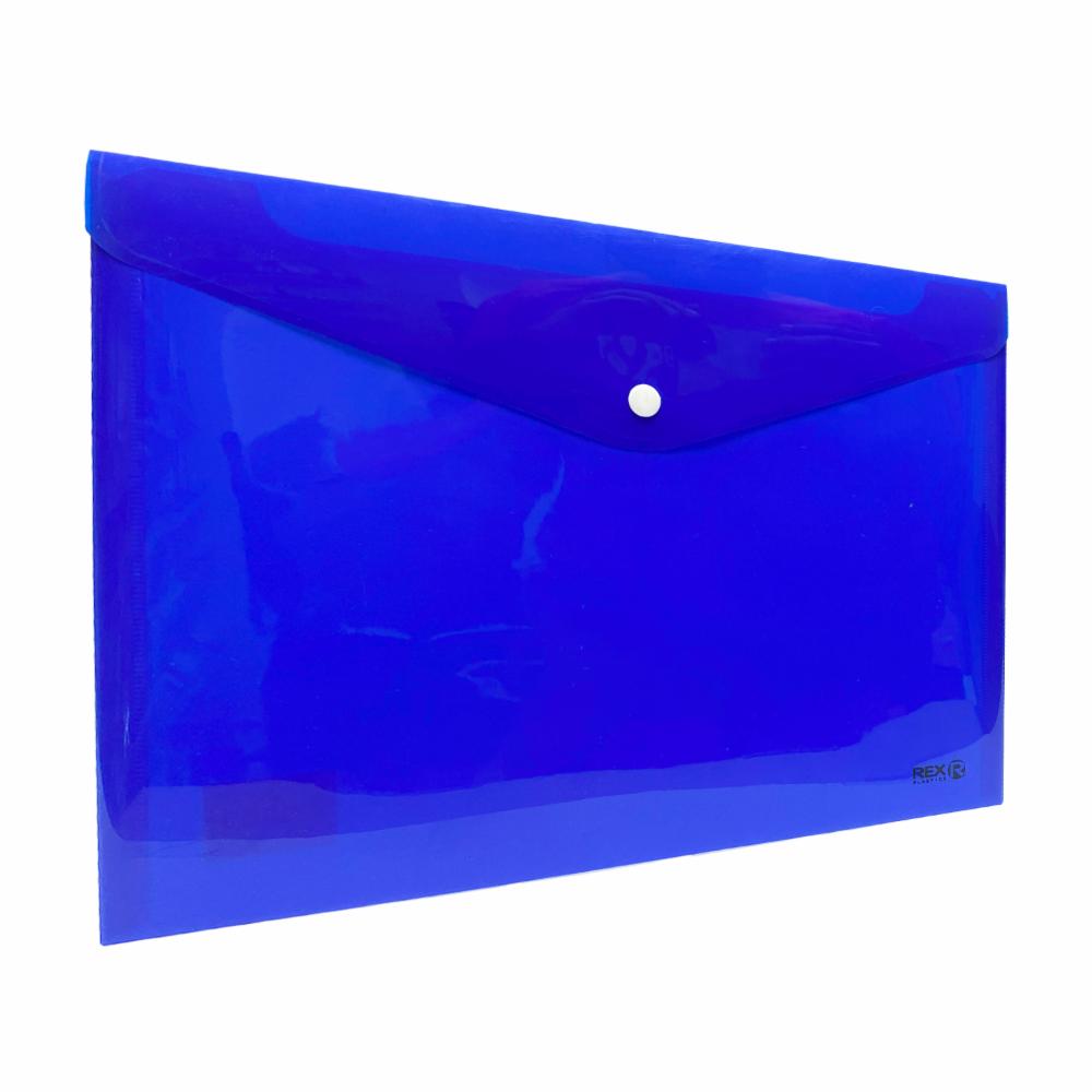Sobre Porta Documento Azul Con Broche Plástico REX PLASTICS A4 - Imagen 3