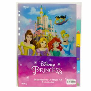Separadores De Hojas Diseño Princesas REX PLASTICS X 6 Uds A4
