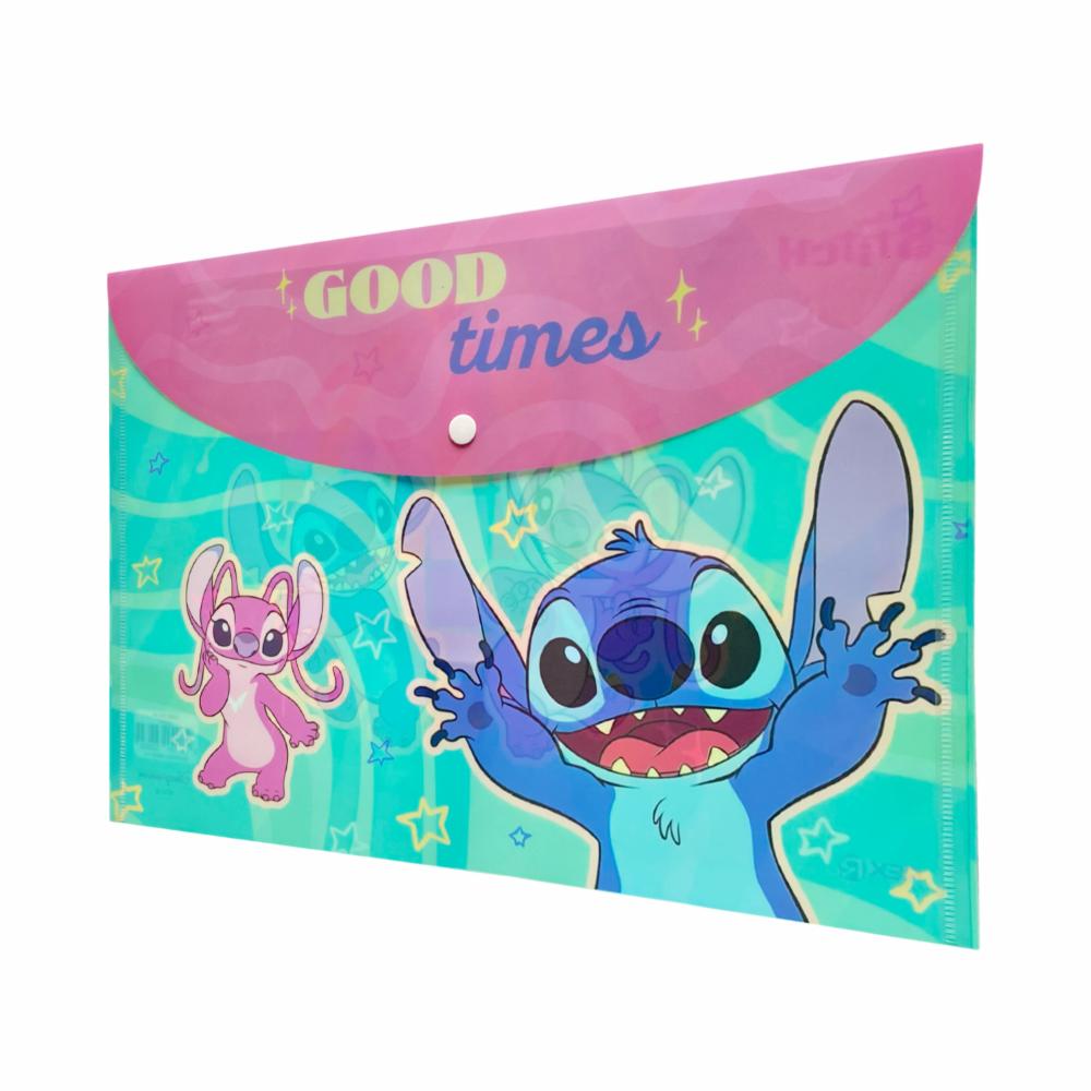 Sobre Porta Documento Diseño Stitch Con Broche REX PLASTICS A4 - Imagen 2