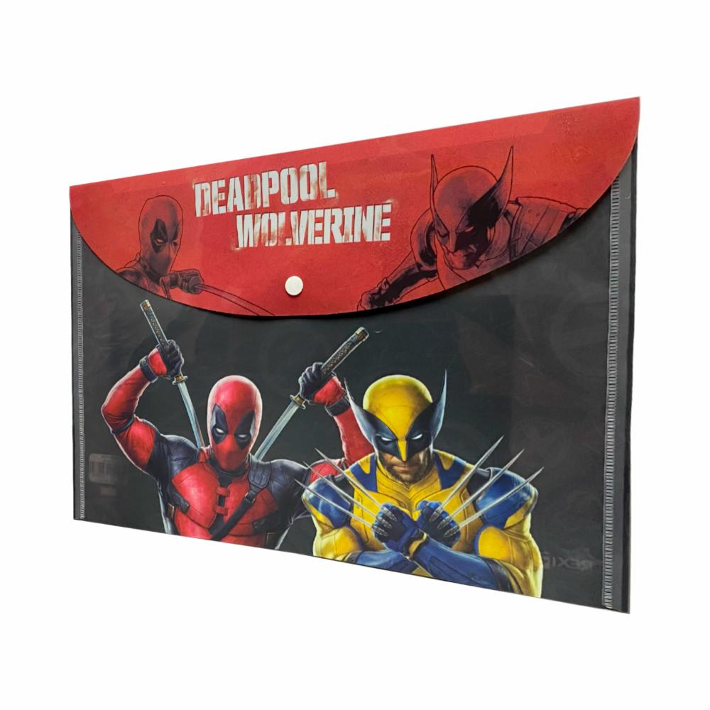 Sobre Porta Documento Diseño Deadpool Con Broche REX PLASTICS A4 - Imagen 2