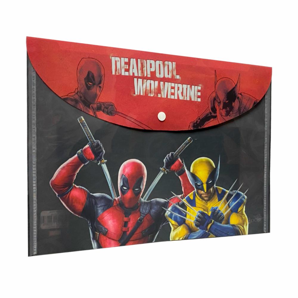 Sobre Porta Documento Diseño Deadpool Con Broche REX PLASTICS A4 - Imagen 3