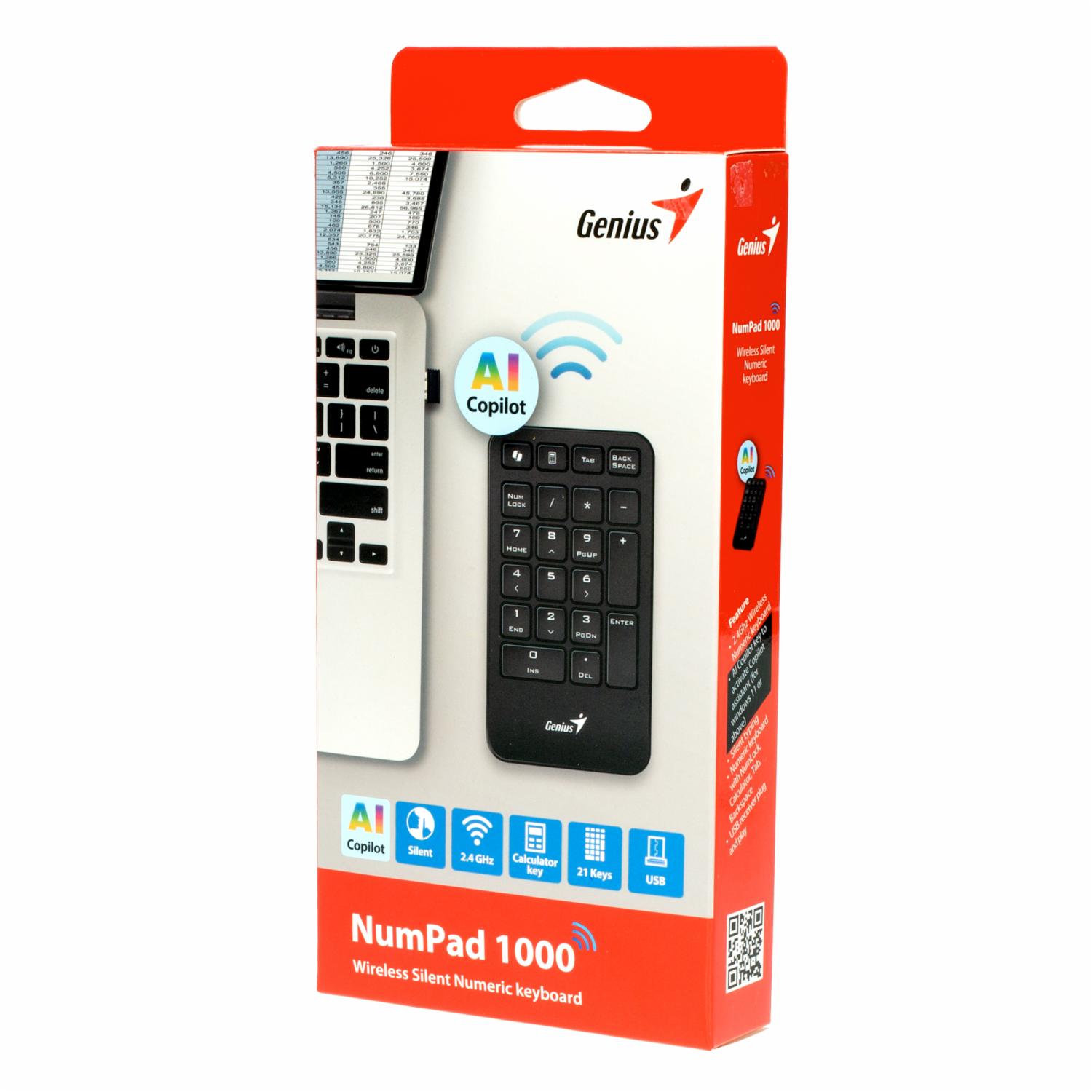 Teclado Numérico Negro 31320003400 GENIUS Wireless