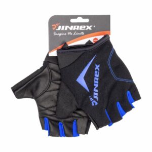 Guantes Negro Con Azul Sin Dedos JINREX Extra Grande