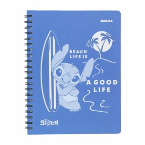 Cuaderno Universitario De Cuadros Stitch Con Stickers DISNEY 100 Hojas