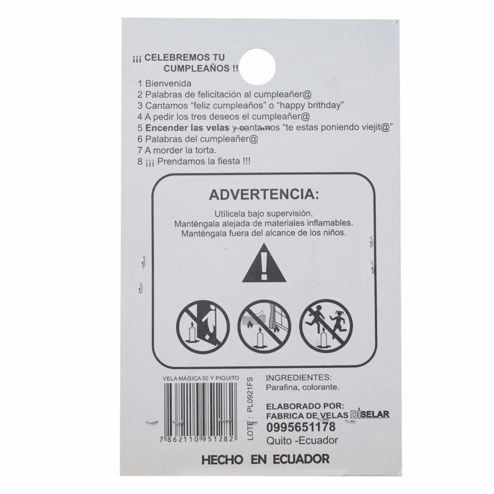Vela Mágica 50 Y Piquito DISELAR 95 x 155 x 11 mm - Imagen 2