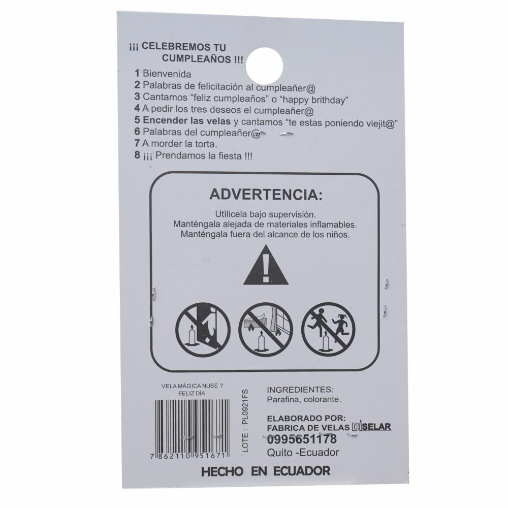 Vela Mágica Nube ? Feliz Día DISELAR 95 x 155 x 11 mm - Imagen 2