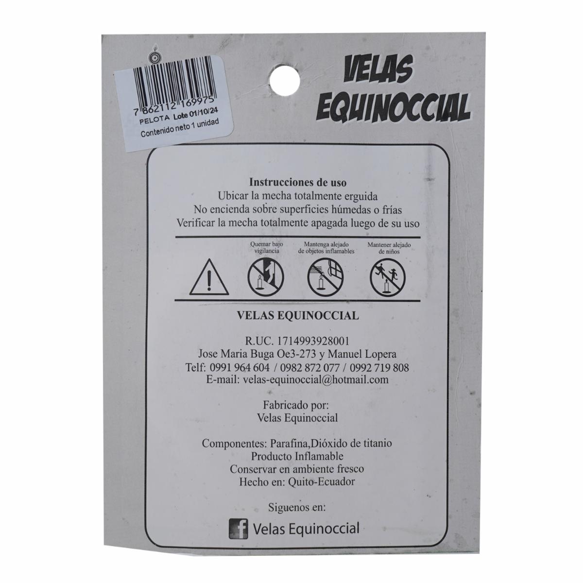 Vela Cartel Pelota Futbol VELAS EQUINOCCIAL Unidad - Imagen 2