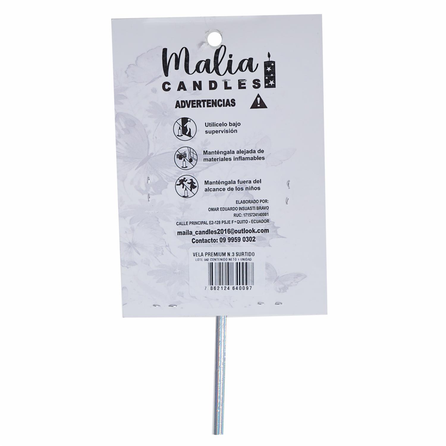Vela Premium N3 Surtido MALIA CANDLES 19 X 8 - Imagen 2