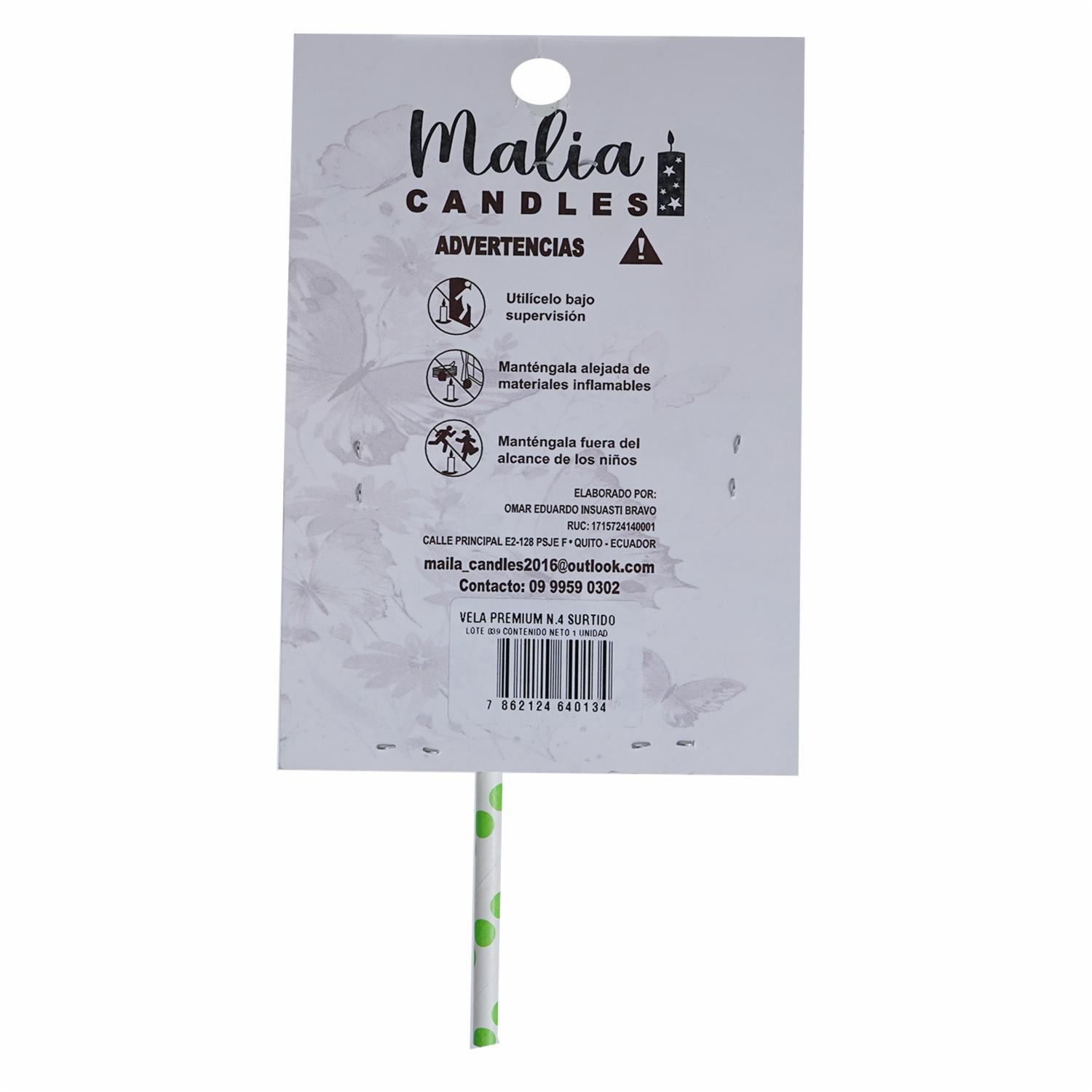 Vela Premium N4 Surtido MALIA CANDLES 19 X 8 - Imagen 2