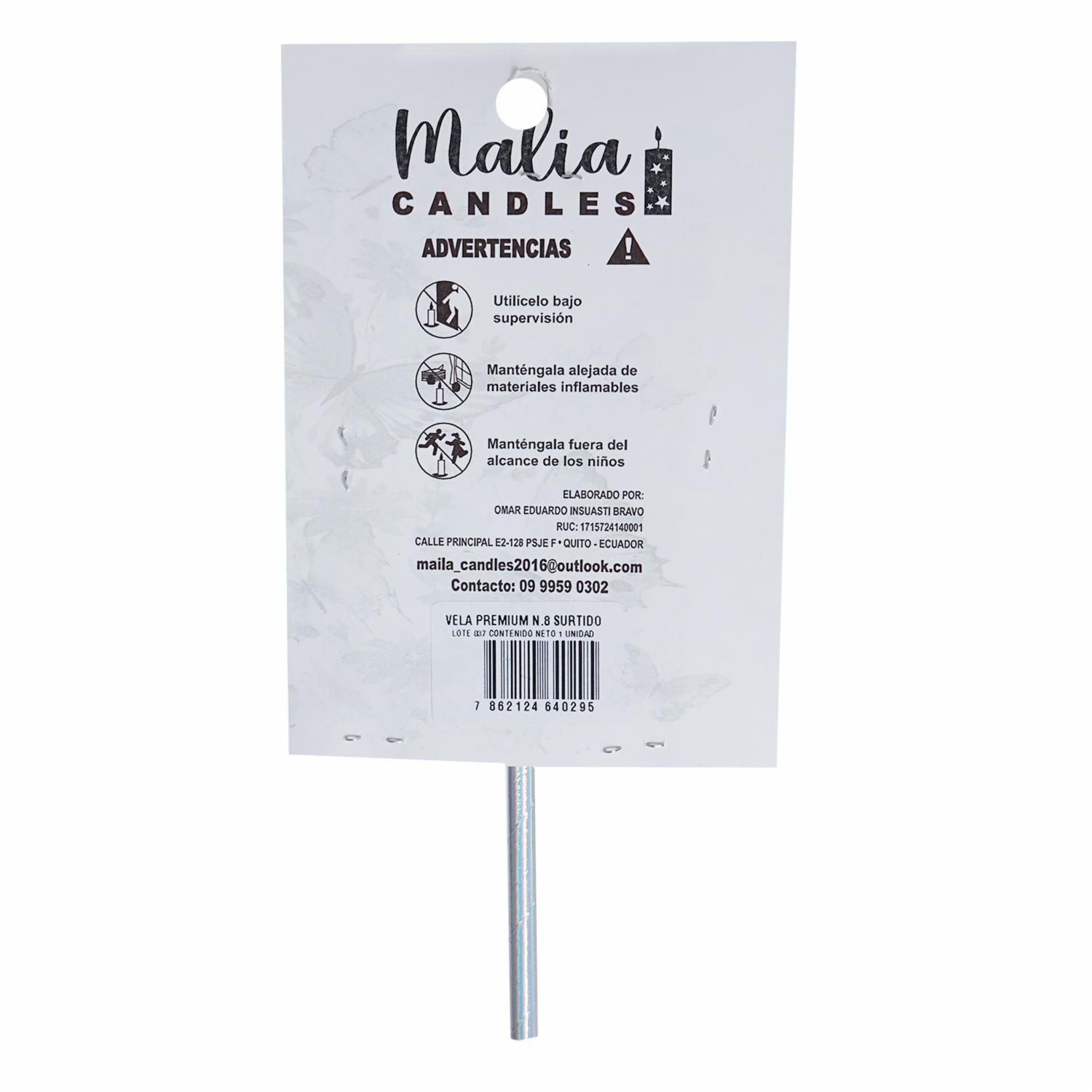 Vela Premium N8 Surtido MALIA CANDLES 19 X 8 - Imagen 2