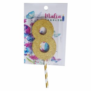 Vela Premium N8Dorado Con Plata MALIA CANDLES 19 X 8