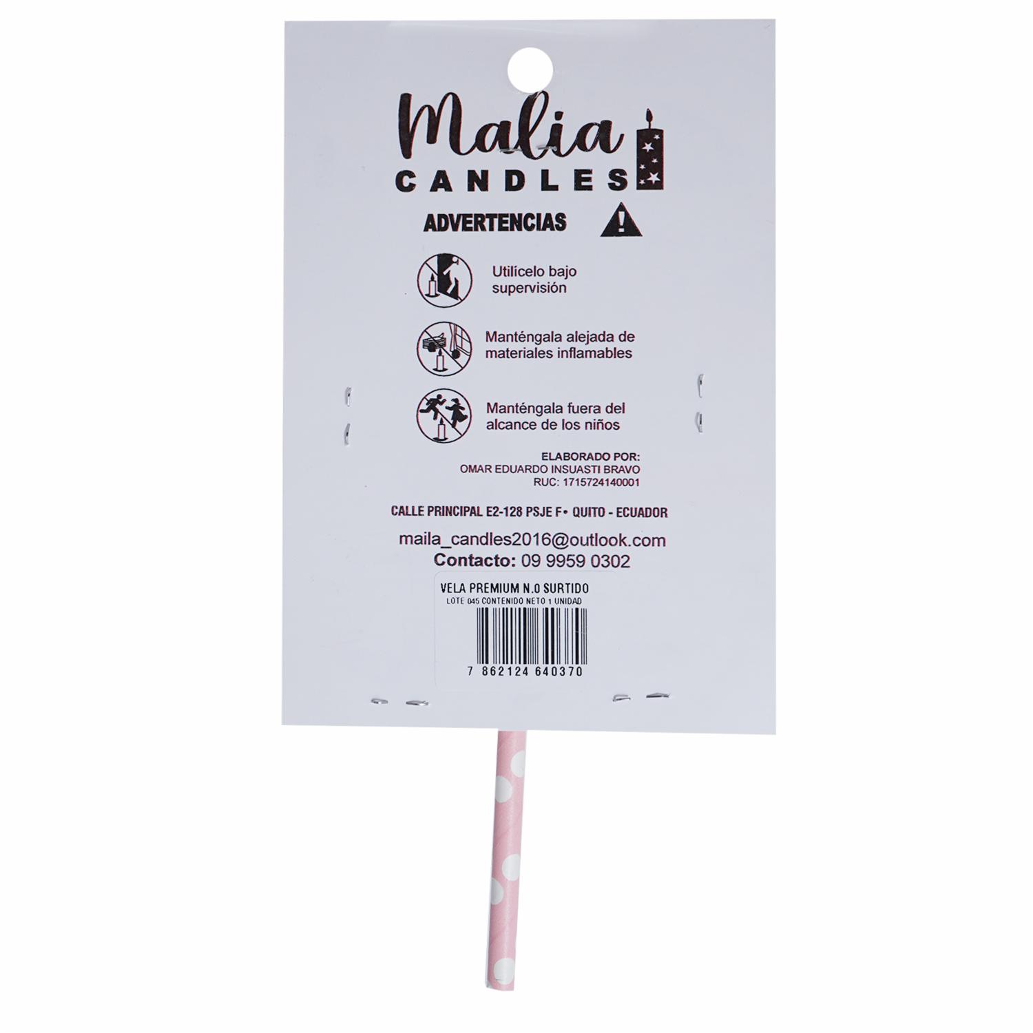 Vela Premium N0 Surtido MALIA CANDLES 19 X 8 - Imagen 2
