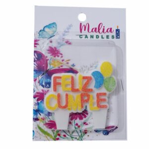 Vela Feliz Cumple Naranja MALIA CANDLES Unidad