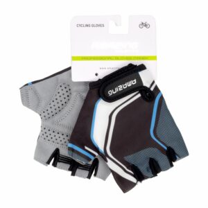 Guante De Bicicleta Blanco Negro Rayas Azul AMAZING GRANDE