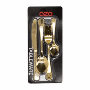 Juego De Cubiertos Color Dorado Un Puesto QZQ 4 Piezas