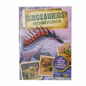 Libro Dinosaurios Herbívoros Y Carnívoros Con Stickers EDIBOOK 26 Páginas