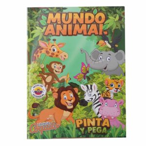 Libros Pinta Y Pega Mundo Animal COQUITO 25 Páginas