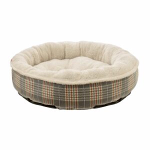 Cama De Mascota Redonda Bicolor Azul Y Beige LM-PET 80 Cm