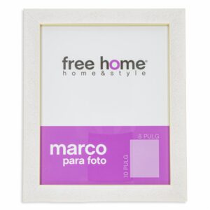 Portarretrato Blanco Orilla Dorada FREE HOME 8X10"