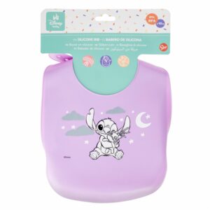 Babero De Silicona Diseño Stitch DISNEY 25X23 CM