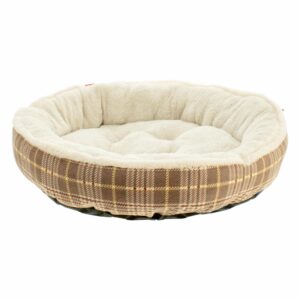 Cama Para Mascota Redonda Bicolor Café Beige LM-PET 80 Cm