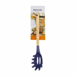 Cuchara Para Pasta Silicona Azul Mango De Madera FREE HOME 1 Pieza