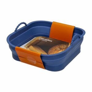 Molde De Silicona Cuadrado Para Air-Fryer Azul Silicon FREE HOME 20x20x6Cm