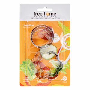 Set Cortadores De Galletas Círculos Y Corazones Metálicos FREE HOME 6 Piezas