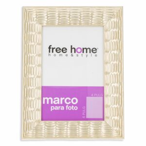 Portarretrato Metalizado Textura Dorada FREE HOME 4X6"
