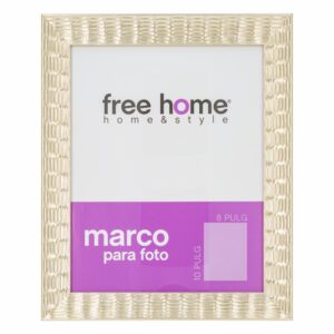Portarretrato Metalizado Textura Dorada FREE HOME 8X10"
