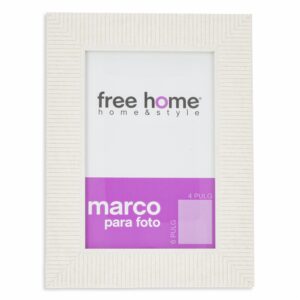 Portarretrato Textil Líneas Gris FREE HOME 4X6"