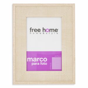 Portarretrato Textil Rayas Gris Claro FREE HOME 4X6"