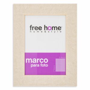 Portarretrato Relieve A Cuadros Crema FREE HOME 5X7"