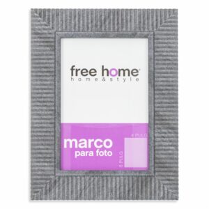 Portarretrato Relieve Gris Oscuro FREE HOME 4X6"