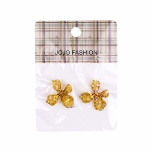 Aretes Diseño Flor Con Cristales JOJO FASHION Dorado