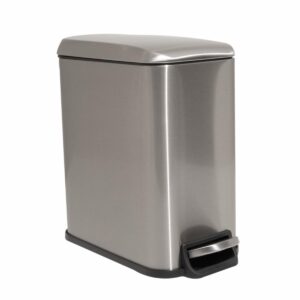 Basurero Con Pedal Metalizado Contemporary FREE HOME Gris