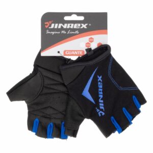 Guantes Para Ejercicio Negro Con Azul Sin Dedos JINREX Pequeña