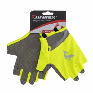 Guante Para Bicicleta Amarillo Neón Sin Dedos JINREX Talla Pequeno