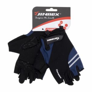 Guante Para Bicicleta Negro Con Azul Sin Dedos JINREX Talla Pequeno
