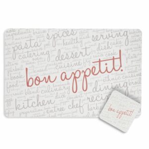 Set De Individuales Con Portavasos Bon Apetit FREE HOME X 4 Uds