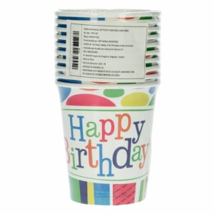 Vasos Feliz Cumpleaños UNIFELICIDAD X 10 Uds