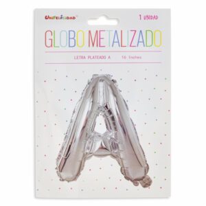 Globo Metalizado Plateado UNIFELICIDAD Letra A