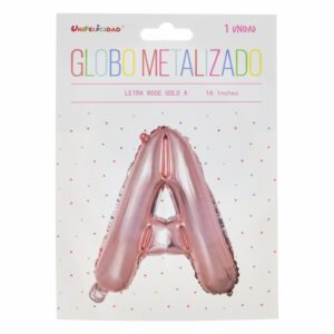 Globo Metalizado Rose Gold UNIFELICIDAD Letra A