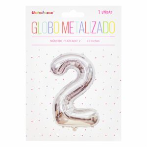 Globo Metalizado Plateado UNIFELICIDAD N°2