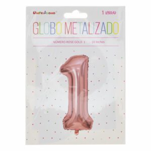 Globo Metalizado Rose Gold UNIFELICIDAD N°1