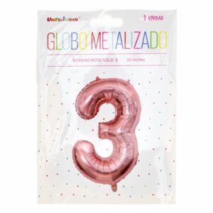 Globo Metalizado Rose Gold UNIFELICIDAD N°3