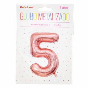 Globo Metalizado Rose Gold UNIFELICIDAD N°5
