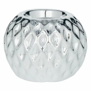 Candelabro Plateado Estriado Mediano KOOME 1 Pieza