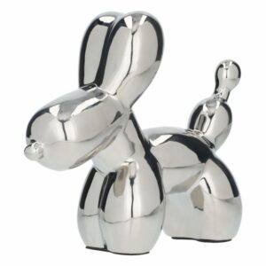 Figura Decorativa Perro Pop Art Plateado Grande KOOME 1 Pieza