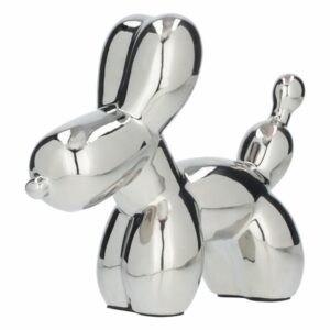 Figura Decorativa Perro Pop Art Plateado Pequeño KOOME 1 Pieza